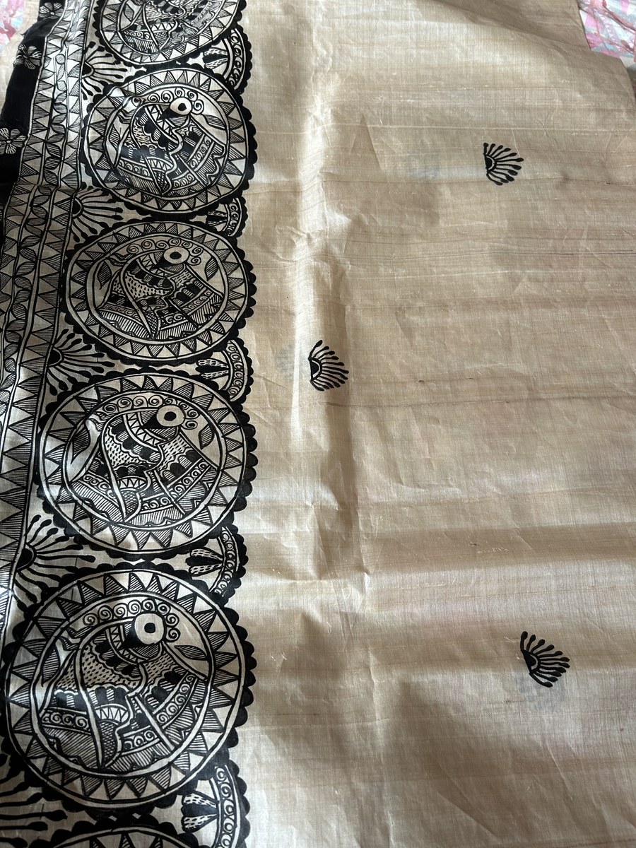 Mayur Rangoli Tussar Saree, alternate view