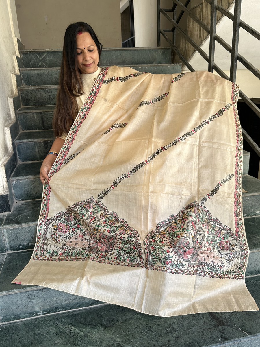 Dupatta Tussar Silk, alternate view