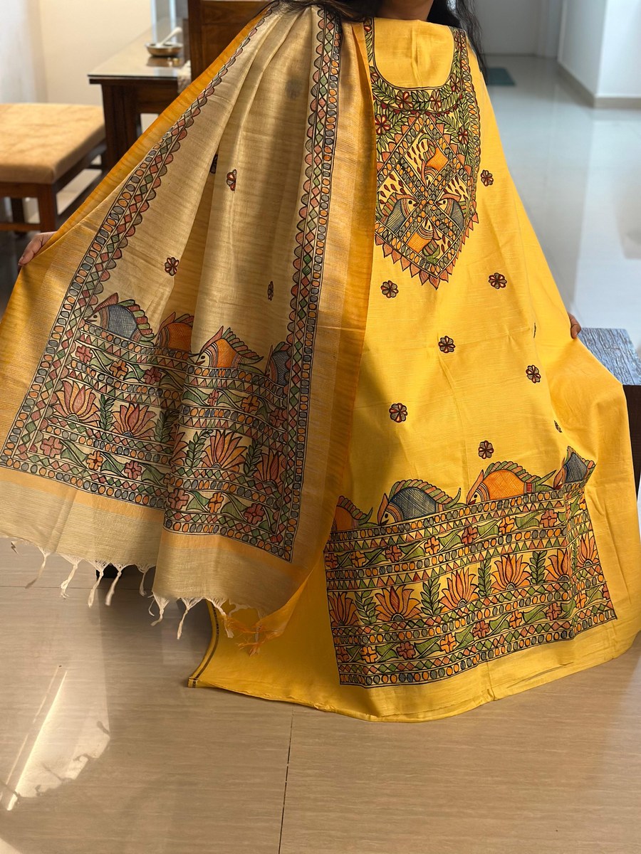 Richa Yellow Suit — Lotus Motif