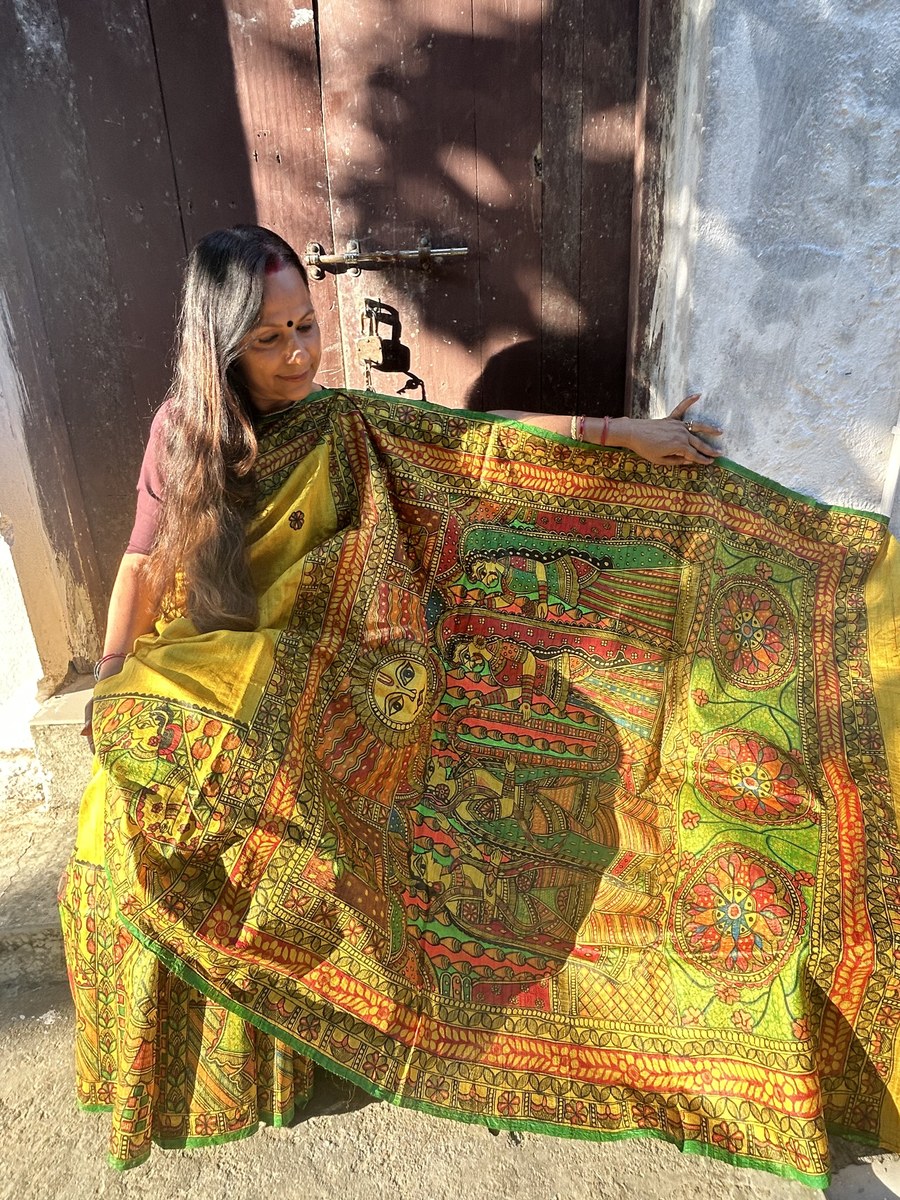 Yellow Ram Sita Swayamvar Saree